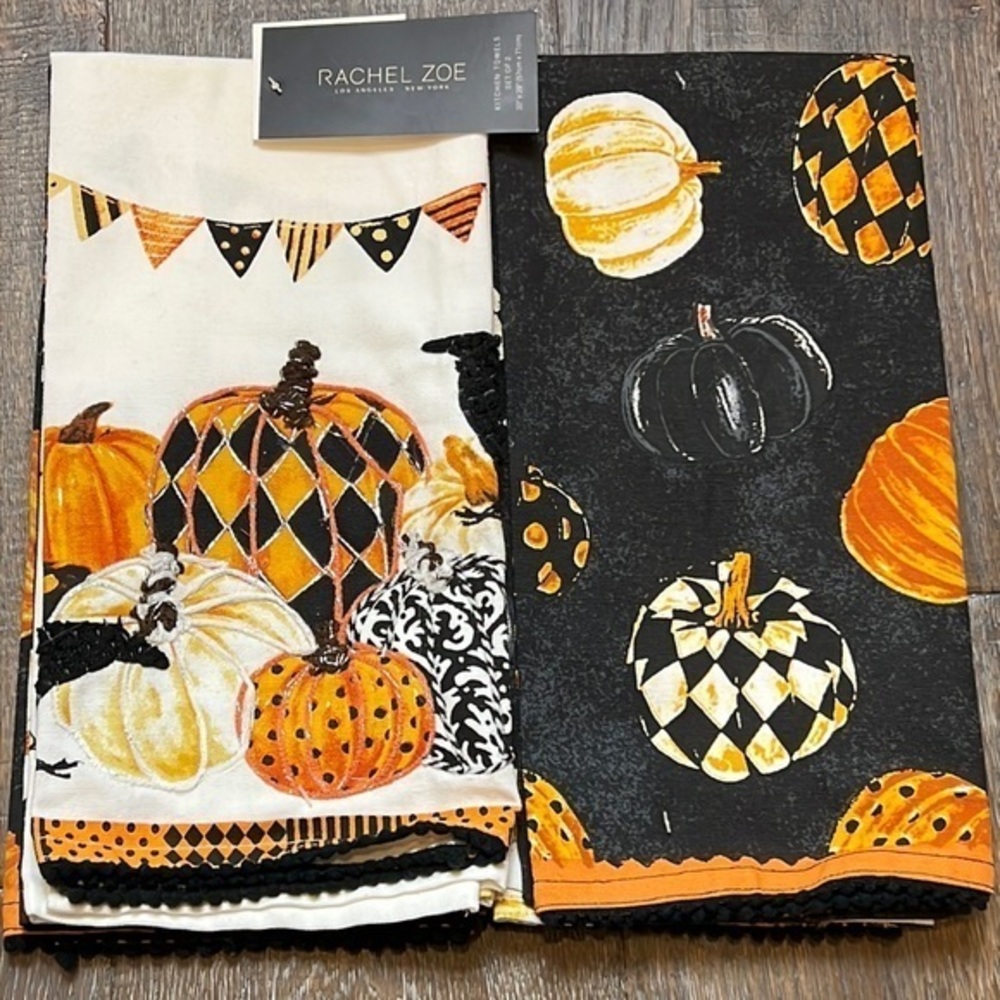 Rachel Zoe - *Last One* - ‘Pumpkins’ Dish Towels (2) NWT